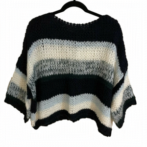 Press  Boxy Colour Block Soft Loose Knit Sweater Drop Shoulder, Size …